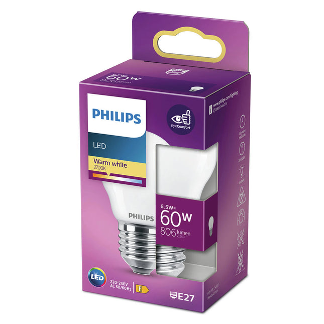 PHILIPS - Light Bulb - E27 - 60 W - 806 Lumen - 2700 K - Frosted - Bulb image