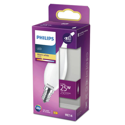PHILIPS - Light Bulb - E14 - 25 W - 250 Lumen - 2700 K - Frosted - Candle with Tip image