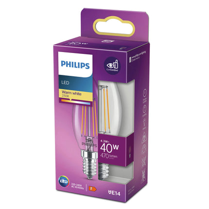 PHILIPS - Light Bulb - E14 - 40 W - 470 Lumen - 2700 K - Bright - Candle image
