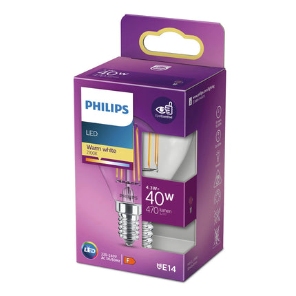 PHILIPS - Light Bulb - E14 - 40 W - 470 Lumen - 2700 K - Bright - Bulb image