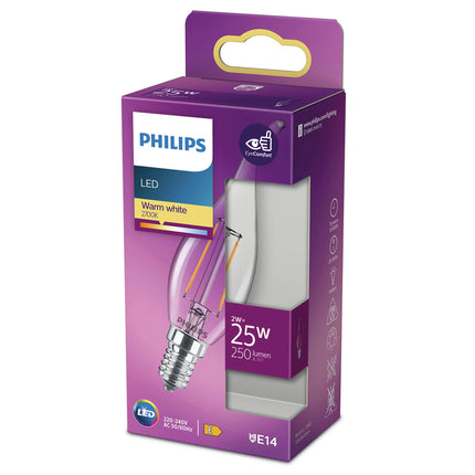 PHILIPS - Light Bulb - E14 - 25 W - 250 Lumen - 2700 K - Bright - Candle with Tip image