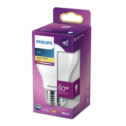 PHILIPS - Light Bulb - E27 - 60 W - 806 Lumen - 2700 K - Frosted - Bulb image