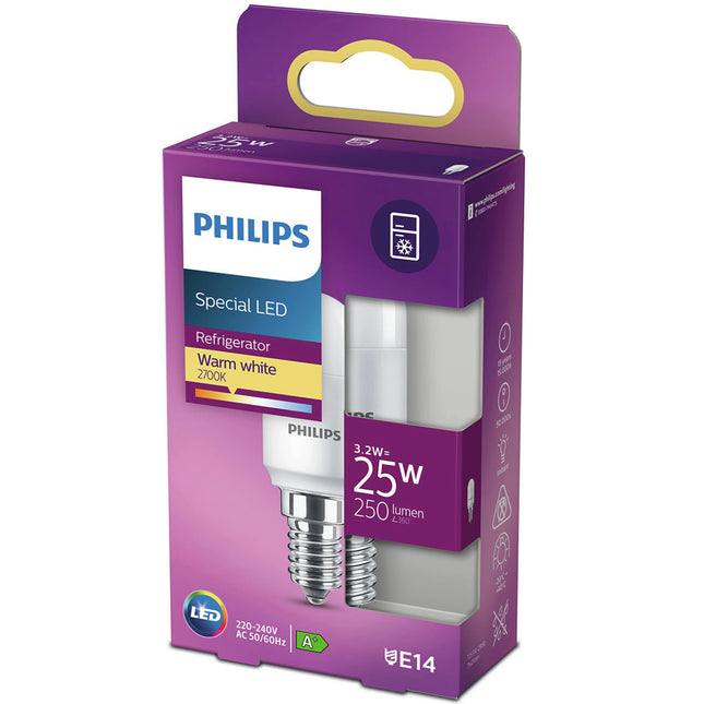 PHILIPS - Refrigerator Bulb - E14 - 25 W - 250 Lumen - 2700 K - Frosted - Bulb image