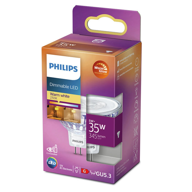 PHILIPS - Reflector Spot - GU5.3 - 35 W - 621 Lumen - 2700 K - Bright - Reflector Spot - Dimmable  - Warm Glow image