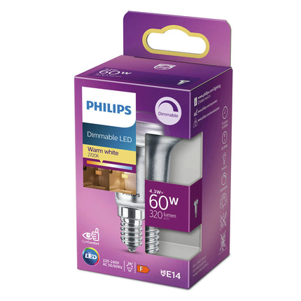 PHILIPS - Reflector Spot - E14 - 60 W - 320 Lumen - 2700 K - Bright - Reflector Spot - Dimmable image
