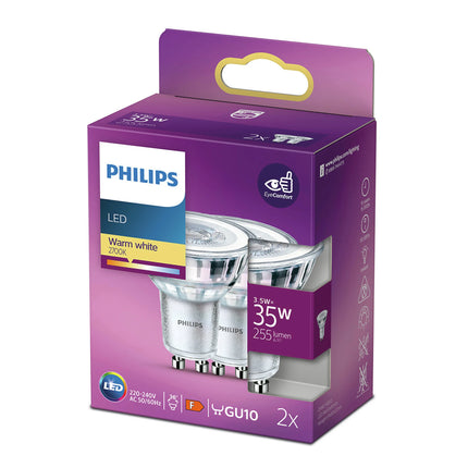 PHILIPS - Reflector Spot - GU10 - 35 W - 255 Lumen - 2700 K - Bright - Reflector Spot - Duo Pack image