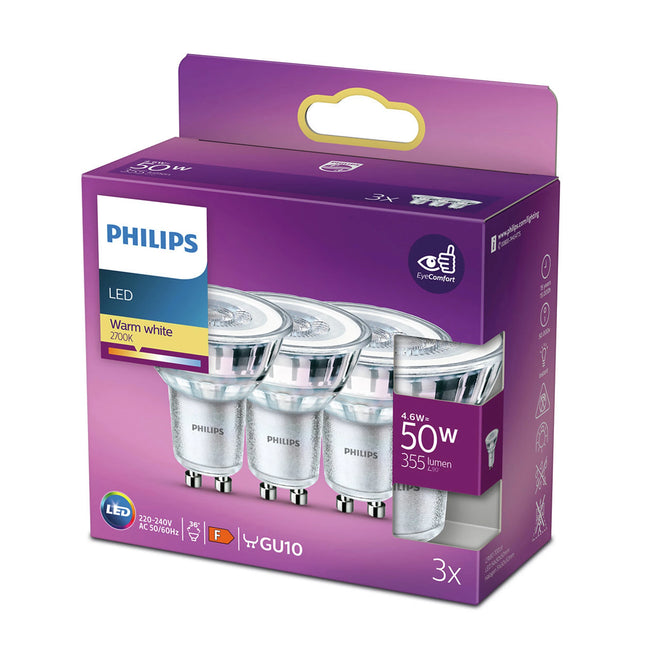 PHILIPS - Reflector Spot - GU10 - 50 W - 355 Lumen - 2700 K - Bright - Reflector Spot - Multi Pack image
