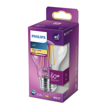 PHILIPS - Light Bulb - E27 - 60 W - 806 Lumen - 2700 K - Bright - Bulb image