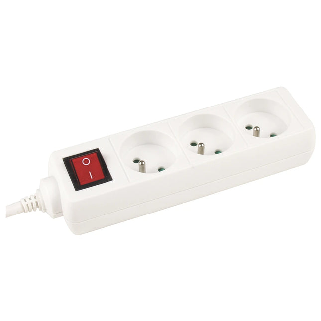 PEREL - Table Socket - 3 x Pen Grounding Socket (BE) to Pen Grounding plug (BE) - 1.5 m image