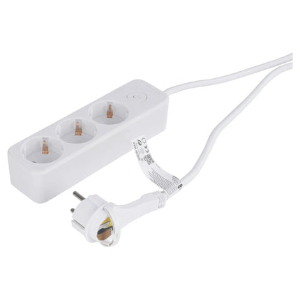 Q-LINK - Power strip - 3 x EU Socket to EU plug (extra flat) - 1.5 m - White image