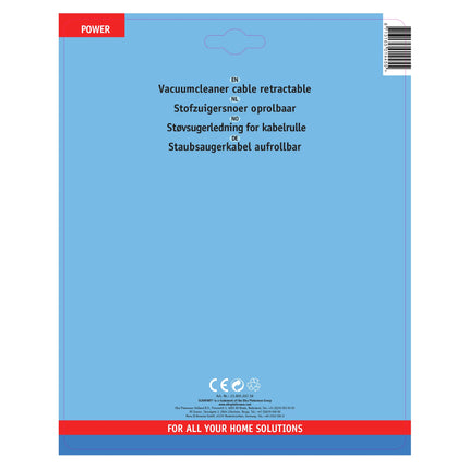 SCANPART - Vacuum cleaner cord - Plug 230 V (Male) - Cable 6.0 m 2 x 0.75 mm Rollable image