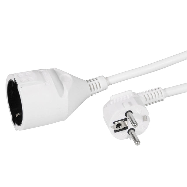 SCANPART - Extension cable - Socket 230 V (Male) - Plug 230 V (Female) 3.0 m 3 x 1.5 mm Grounded|Soft PVC|Angled plug image