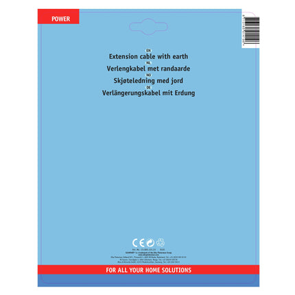 SCANPART - Extension cable - Socket 230 V (Male) - Plug 230 V (Female) 3.0 m 3 x 1.5 mm Grounded|Soft PVC|Angled plug image