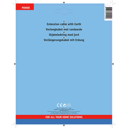 SCANPART - Extension cable - Contrast plug 230 V (Male) - angled - Plug 230 V (Female) 5.0 m 3 x 1.5 mm Grounded|Soft PVC|Angled plug image