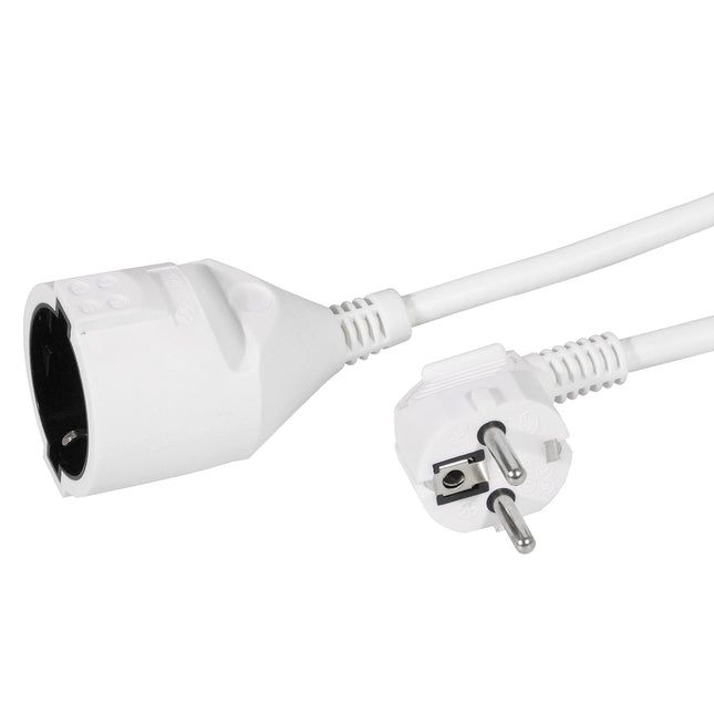 SCANPART - Extension cable - Contrast plug 230 V (Male) - angled - Plug 230 V (Female) 5.0 m 3 x 1.5 mm Grounded|Soft PVC|Angled plug image