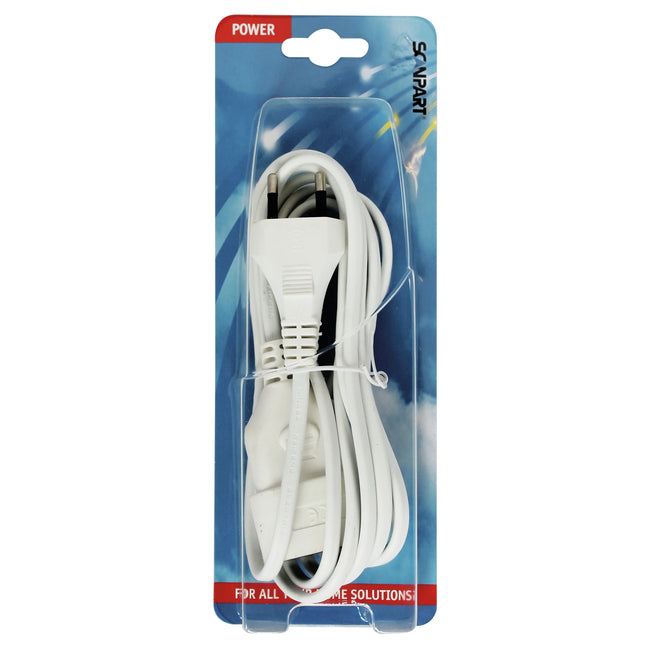 SCANPART - Extension cable - Socket 230 V (Male) - Plug 230 V (Female) 3.0 m 2 x 0.75 mm Compact|Not Grounded image