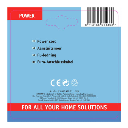 SCANPART - Connection cable - Plug 220 V (Male) - Cable 1.8 m 2 x 0.75 mm image