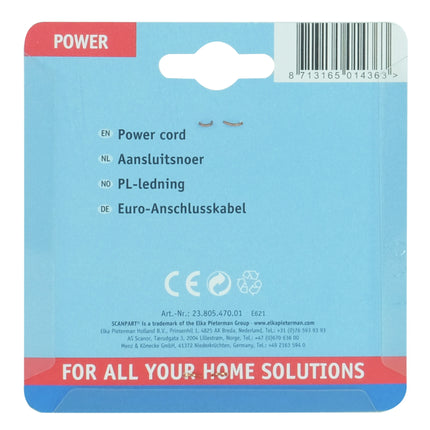 SCANPART - Connection cable - Plug 220 V (Male) - Cable 1.8 m 2 x 0.75 mm image