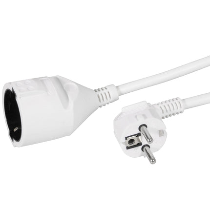 EXIN - Extension cable - Contrast plug 230 V (Male) - angled - Plug 230 V (Female) 3.0 m 3 x 1.5 mm Grounded|Soft PVC|Angled plug image