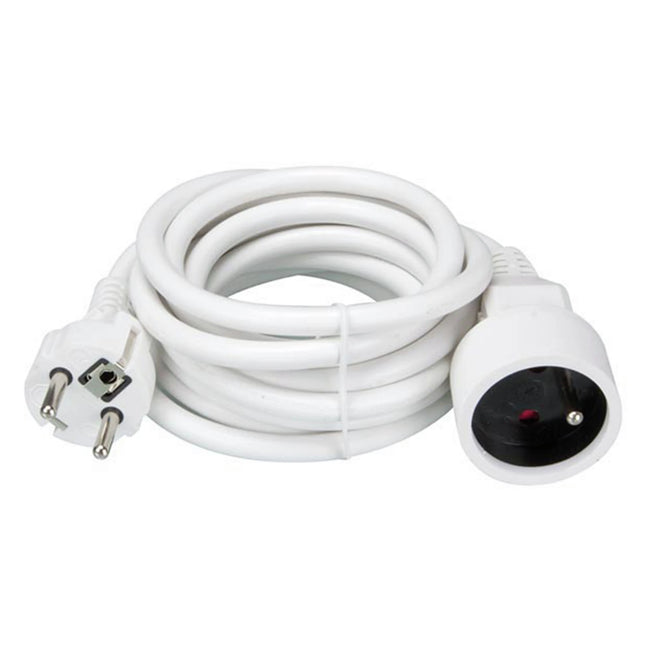 HOUSEBRAND - Extension cable - Plug 220 V (Male) - Plug 220 V (female)+Earth pin 3.0 m 3 x 1.5 mm Belgian version + child safety lock image