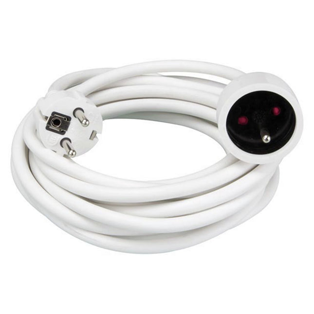 HOUSEBRAND - Extension cable - Plug 220 V (Male) - Plug 220 V (female)+Earth pin 5.0 m 3 x 1.5 mm Belgian version + child safety lock image