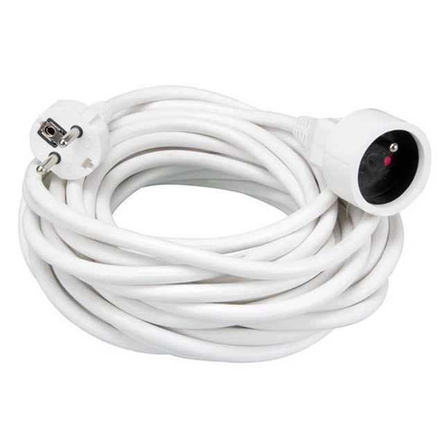HOUSEBRAND - Extension cable - Plug 220 V (Male) - Plug 220 V (female)+Earth pin 10 m 3 x 1.5 mm Belgian version + child safety lock image