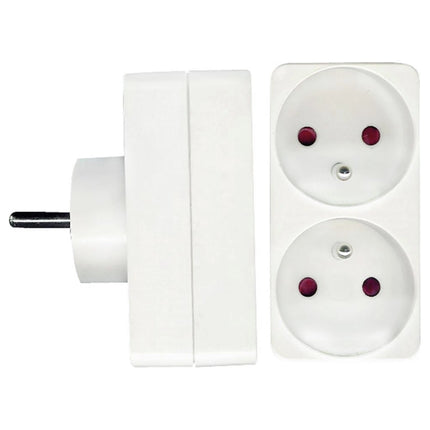 PEREL - Adapter plug - Domino 2 x Pen Grounding Socket (BE) to Pen Grounding plug (BE) - 1.5 m image