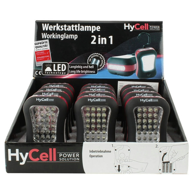 HYCELL - Flashlight - Display - 15 Lumen - Black + Red - 3x AAA Batteries - Pack of 12 image