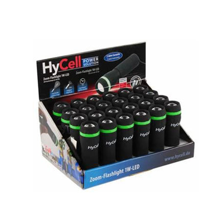 HYCELL - Flashlight - Display - 55 Lumen - Black + Green - 3x AAA Batteries - Pack of 24 image