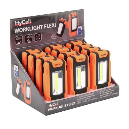HYCELL COB - LED - Led Work Light - Orientable - Rotatable - 3 x AAA - 1 W - 128 Lumen - 5000 K - Bright - Flashlight image