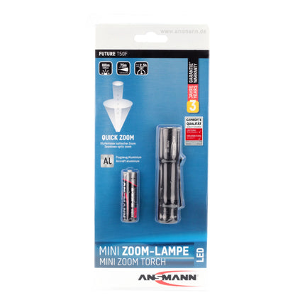 ANSMANN - Flashlight - Focus - T50F - 60 Lumen - Black - 1x AA Battery image