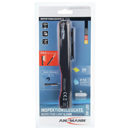 ANSMANN - Flashlight - IL150B - 150 lumens - Black + Red - 3x AAA batteries image
