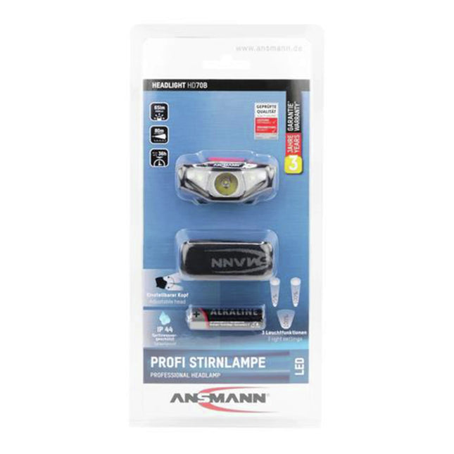 ANSMANN - Headlamp - HD70B - 65 Lumen - Black image