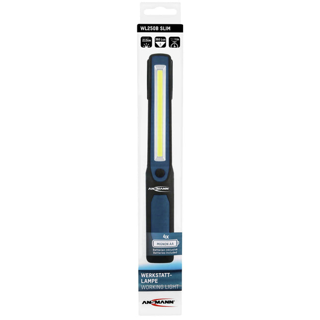 ANSMANN - Flashlight - WL250B - 215 lumens - Black + Blue - 2x AA batteries image