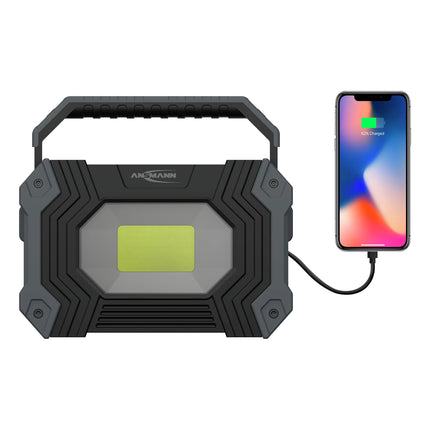 ANSMANN FL2500R - Rechargeable LED Work Light - Robust - Integrated Powerbank - Rechargeable - 30 W - 2400 Lumen - 6500 K - Bright - Spotlight - Dimmable image