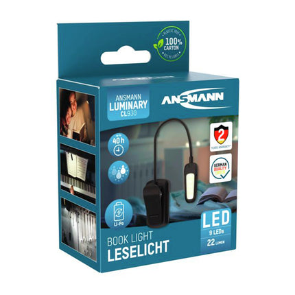 ANSMANN - Flashlight - Reading Light - CL930 - 22 lumens - Black - Rechargeable image