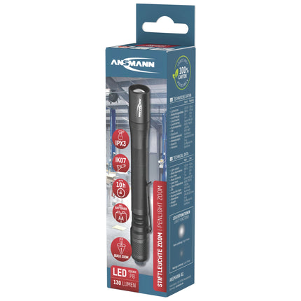 ANSMANN - Flashlight - PL130 - 130 Lumen - Black - 2x AA Batteries image