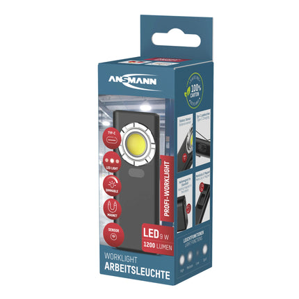 ANSMANN - Flashlight - Work Light - WL1200R-DS - 1200 lumens - Black - Rechargeable image