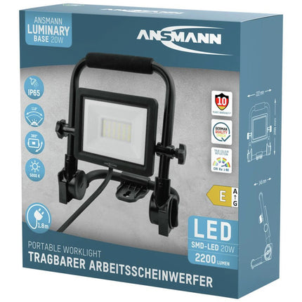 ANSMANN FL20W - AC - LED Work Light - Robust Frame - Orientable - Suspendable - 20 W - 2200 Lumen - 5000 K - Bright - Spotlight image