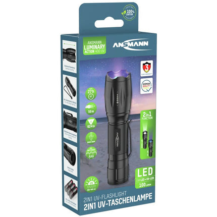 ANSMANN - Flashlight - 100 Lumen - Black - 3x AAA Batteries image