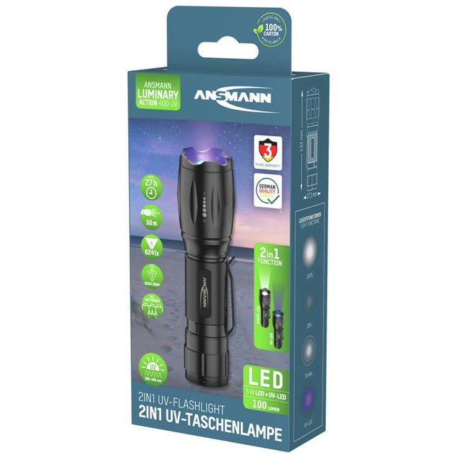 ANSMANN - Flashlight - 100 Lumen - Black - 3x AAA Batteries image