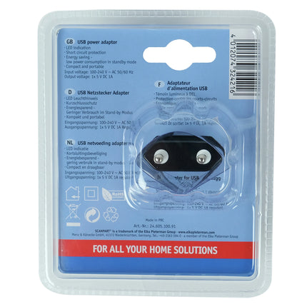SCANPART - USB power adapter 1xUSB 5V-1A black image