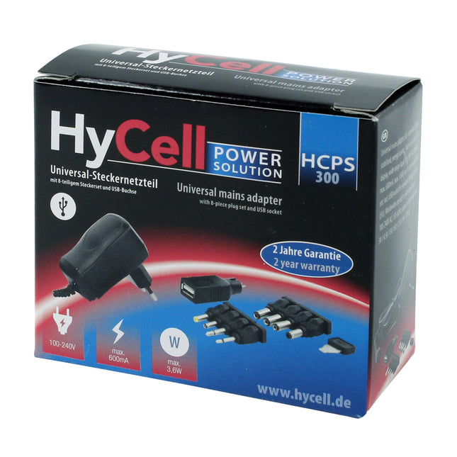 HYCELL - universal power supply 3.6W + 8 tips and USB-A(F) - HCPS300 image