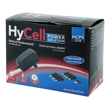 HYCELL - universal power supply 27W + 8 tips and USB-A(F) - HCPS2250 image