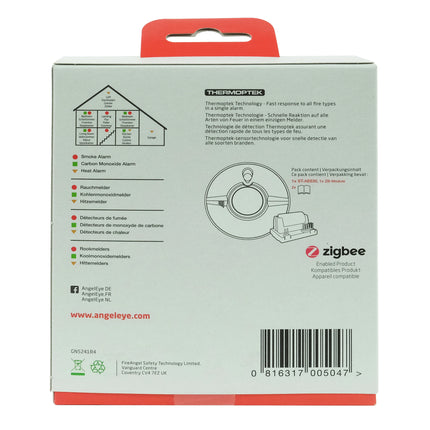 ANGELEYE - Smart smoke detector - ZB-AE-630 - With Zigbee 3.0 module - Life span: 10 years - Non-replaceable battery image