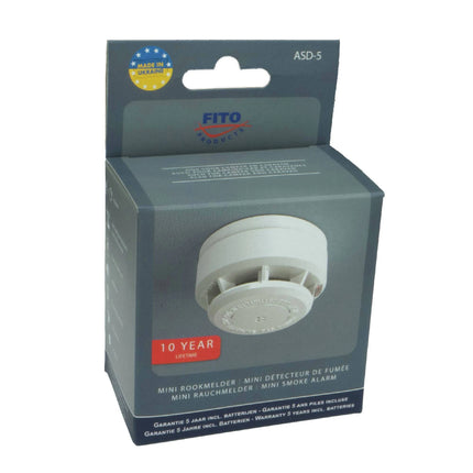 FITO - Mini Optical smoke detector - ASD-5 - Life span: 5 years - With replaceable battery image