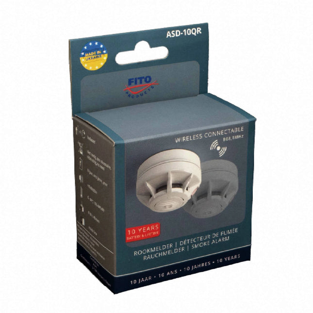 FITO - Optical smoke detector - ASD-10Q - Connectable - Life span: 10 years - Non-replaceable lithium battery image