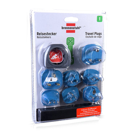 BRENNENSTUHL - Travel Plug set - EU socket to US plug | UK plug | Commonwealth plug | FR plug | AUS plug | Swiss plug | Soutafr plug | IT plug image