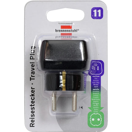 BRENNENSTUHL - Travel Plug - US socket to EU plug image