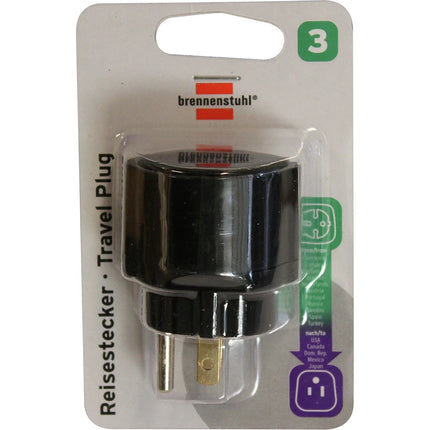 BRENNENSTUHL - Travel Plug - EU socket to US plug image